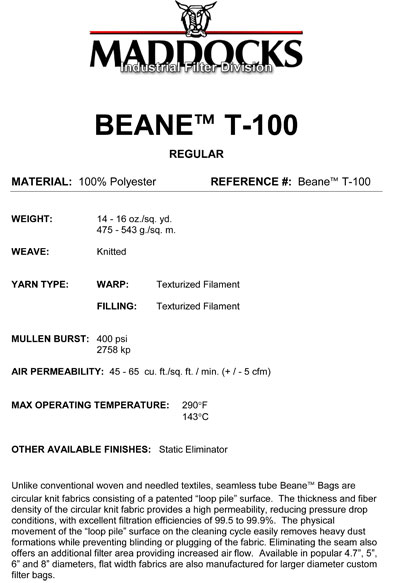 Beane™ Spec Sheets